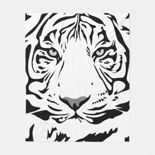 Tiger pattern animal design flat fleece blanket (Front)