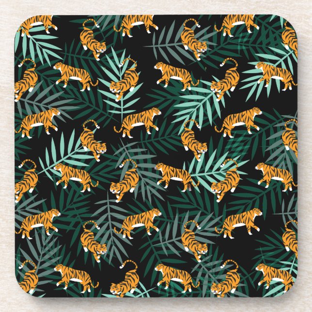 Tiger Pattern Beverage Coaster (Front)