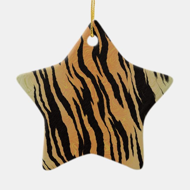 Tiger Pattern Ceramic Ornament (Front)