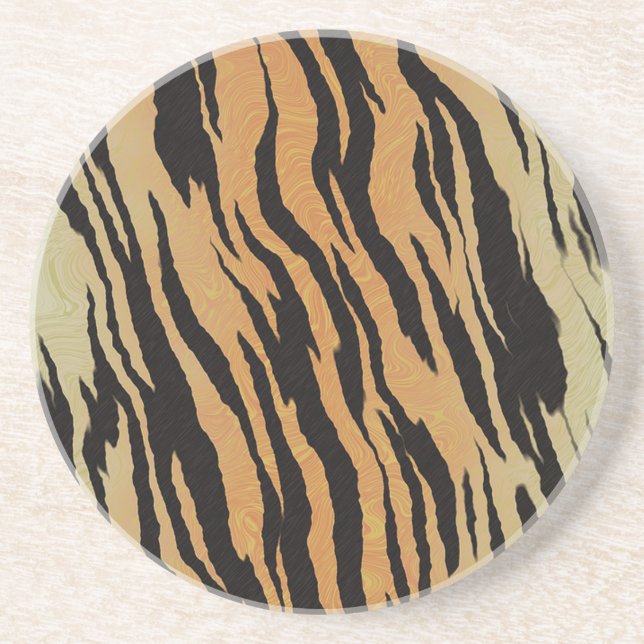 Tiger Pattern Drink Coaster (Front)
