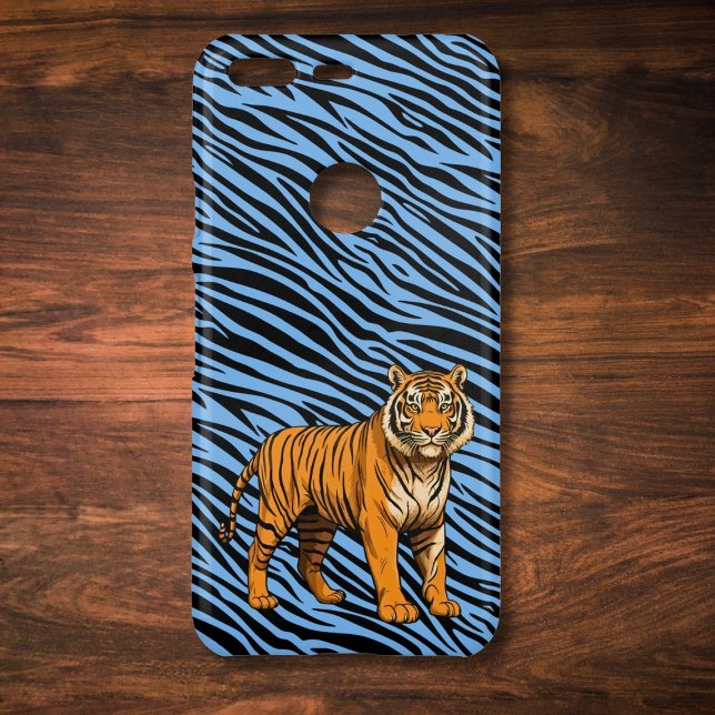 Tiger Pattern in Light Blue with Tiger Uncommon Google Pixel Case (Creator Uploaded)