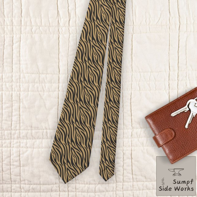 Tiger Pattern in Light Brown Neck Tie (Creator Uploaded)
