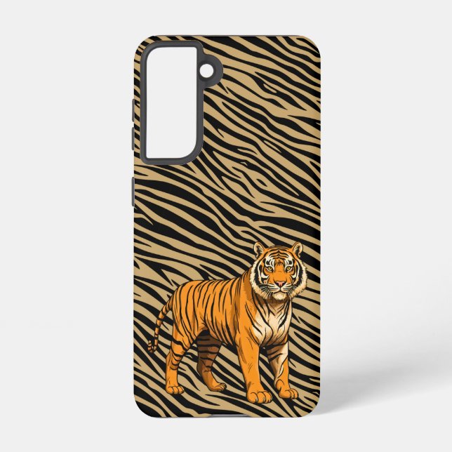 Tiger Pattern in Light Brown with Tiger  Samsung Galaxy Case (Back)