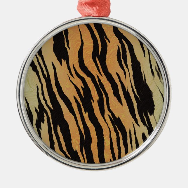Tiger Pattern Metal Ornament (Front)