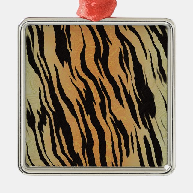 Tiger Pattern Metal Ornament (Front)