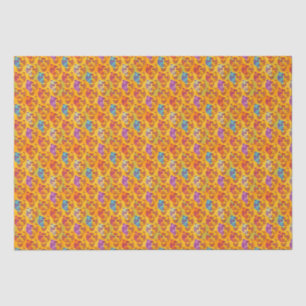 Tiger pattern on dark yellow background tissue paper
