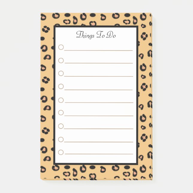 Tiger Pattern Personalized Things To Do Post-it Notes (Front)