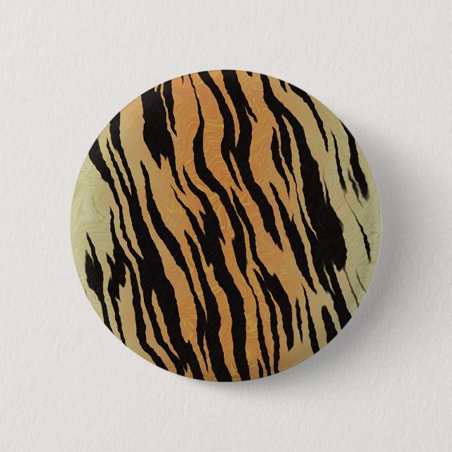 Tiger Pattern Pinback Button (Front)