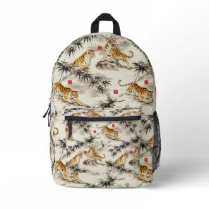 Tiger pattern printed backpack