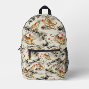 Tiger pattern printed backpack