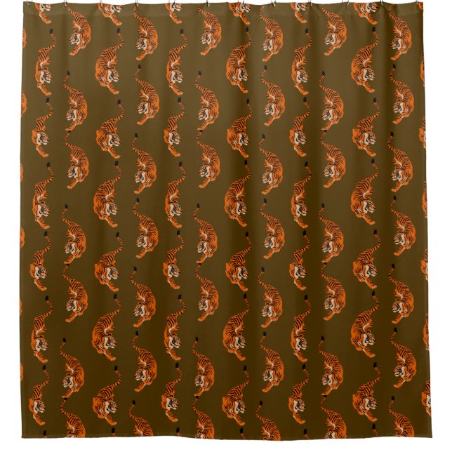 Tiger Pattern Shower Curtain (Front)