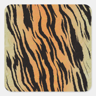 Tiger Pattern Square Sticker