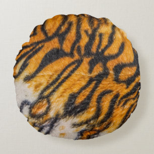 Tiger patterned backgroundpattern, tiger, abstract round pillow