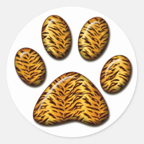 Tiger Paw 1 Classic Round Sticker