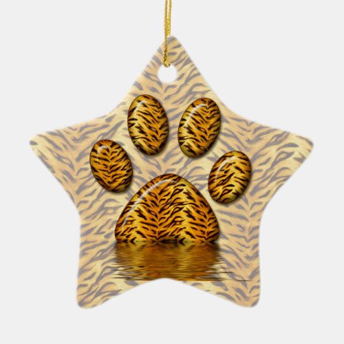 Tiger Paw 2 Ceramic Ornament