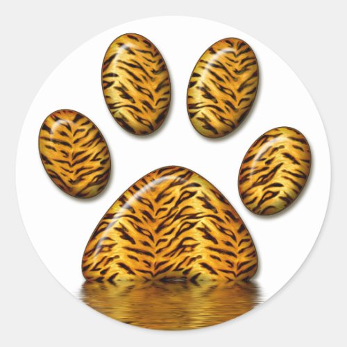 Tiger Paw 2 Classic Round Sticker