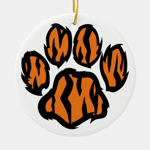 Tiger Paw Ceramic Ornament