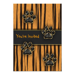 Tiger Stripe Birthday Invitations Zazzle