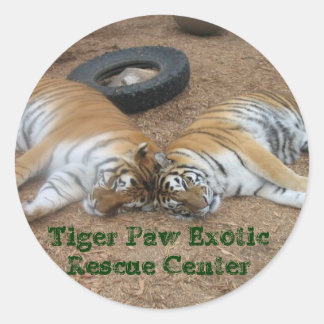 Tiger Paw Exotic Rescue Center Classic Round Sticker