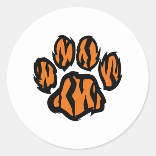 TIGER PAW PRINT CLASSIC ROUND STICKER