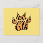 Tiger Paw Print Postcard