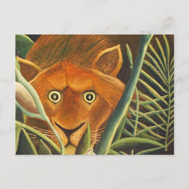Tiger Peeking Out From Grass By Henri Rousseau Postcard (Front)