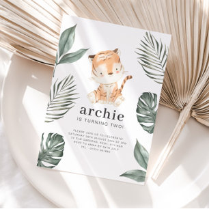 Tiger Photo Birthday Invitation