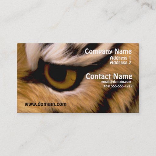Customizable Tiger Photo Business Card