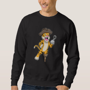 Tiger Pirate Hook hand Wooden leg Premium Sweatshirt