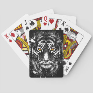 Tiger Playing Cards Black and White Tiger