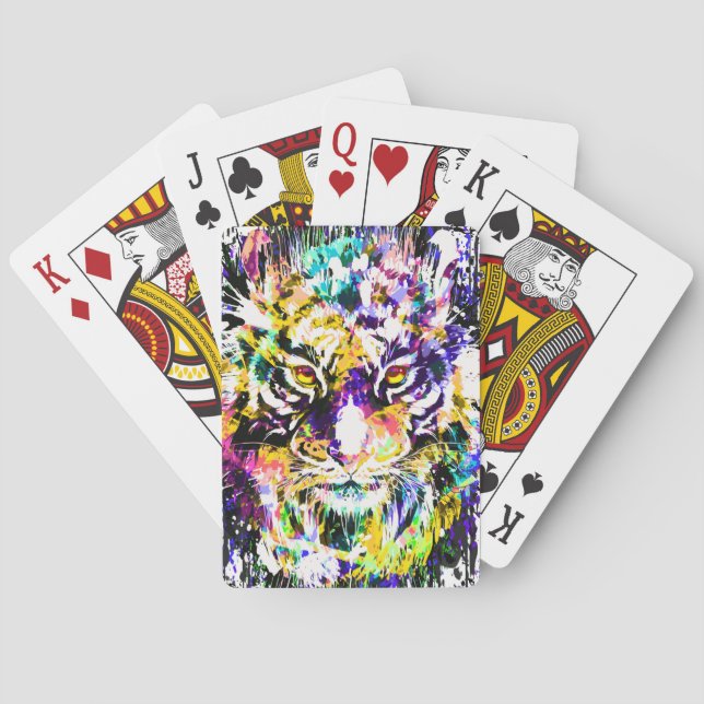 Tiger Playing Cards - Colorful Tiger Cards (Back)