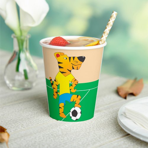 Tiger Playing Soccer Paper Cups