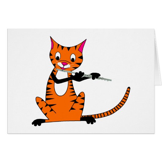 Tiger Playing the Flute Cards (Front Horizontal)