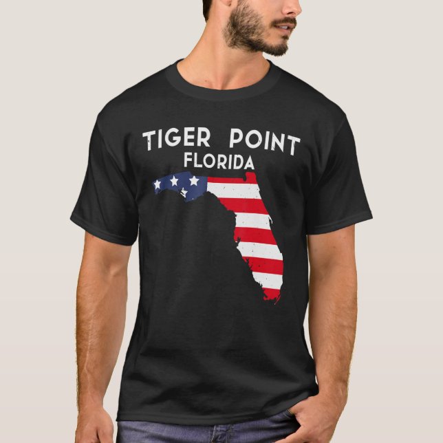 Tiger Point Florida USA State America Travel Flori T-Shirt (Front)