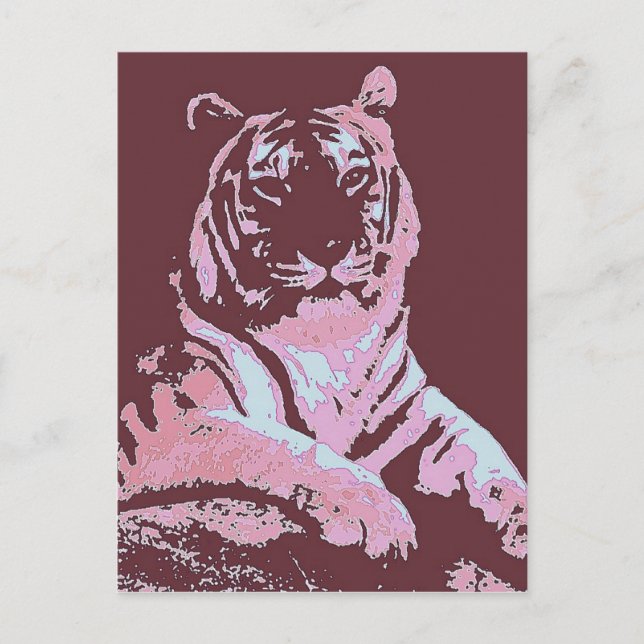 Tiger Pop Art Postcard (Front)