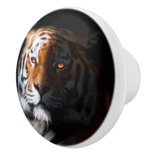 Tiger Portrait Ceramic Knob