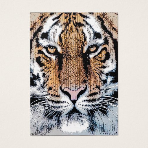 Tiger Portrait in Graphic Press Style Business Card Templates