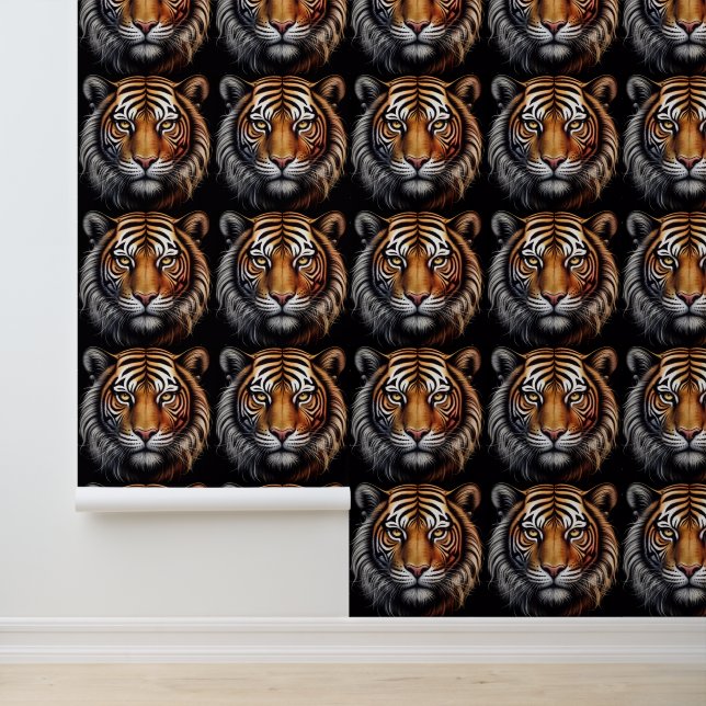 Tiger portrait on black wallpaper  (Application)