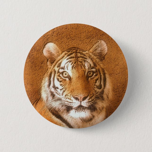 Tiger Portrait Photo Button (Front)