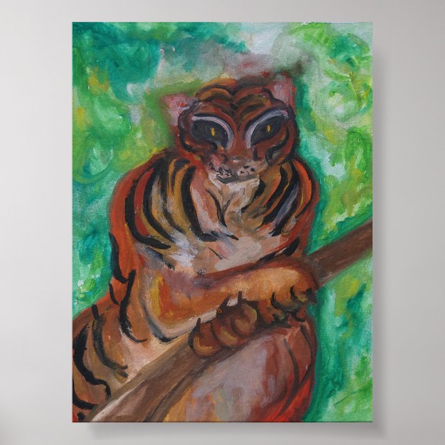 TIGER POSTER BY ARTIST PAULA REILLY. (Front)