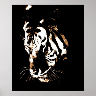 Tiger Poster Print - Tiger Face Pop Art Posters