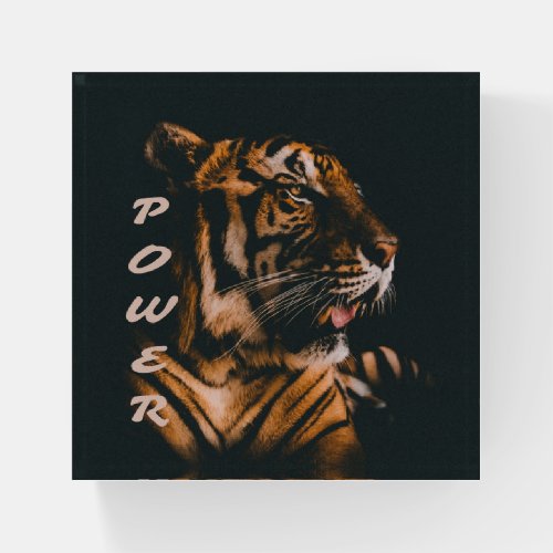 Tiger Power Stripes Fierce Motivational Paperweight