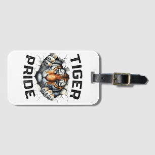Tiger Pride Retro Tiger School Sports Team  Luggage Tag