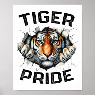 Tiger Pride Retro Tiger School Sports Team Poster