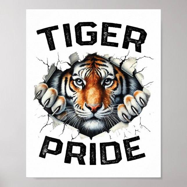 Tiger Pride Retro Tiger School Sports Team  Poster (Front)