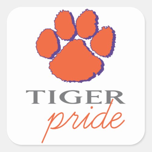 Tiger Pride Square Sticker