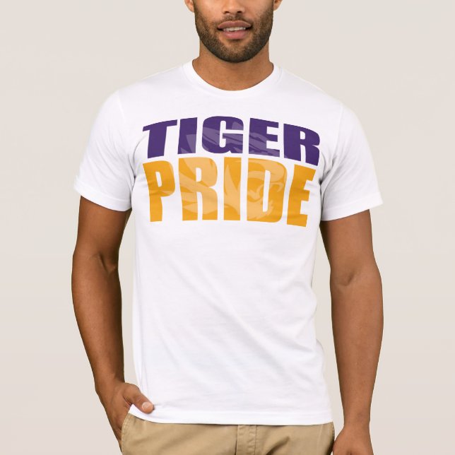 Tiger Pride White on White T-Shirt (Front)