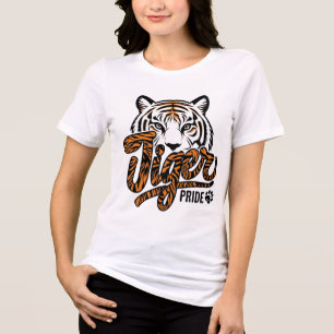 Tiger Pride White Tiger Graphic T-Shirt Tri-Blend Shirt