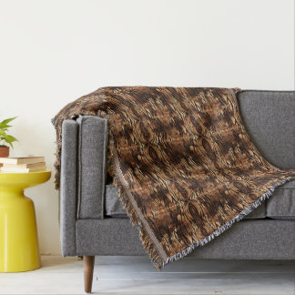 Tiger Print Abstract Throw Blanket