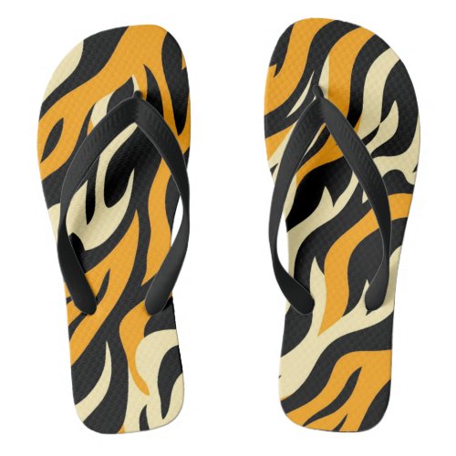 Tiger Print Animal Pattern Flip Flops